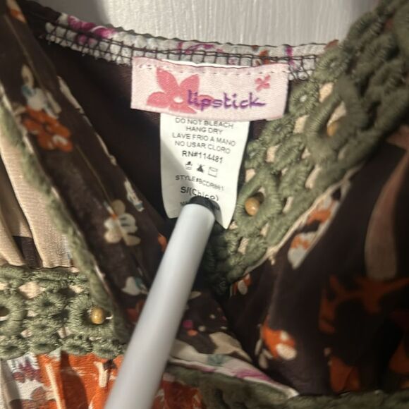guc/ Lipstick Floral Patchwork Boho Dress. size S - Picture 8 of 8